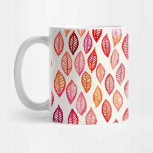 Watercolor Leaf Pattern in Autumn Colors Mug